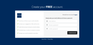sign up for free social media management control panel